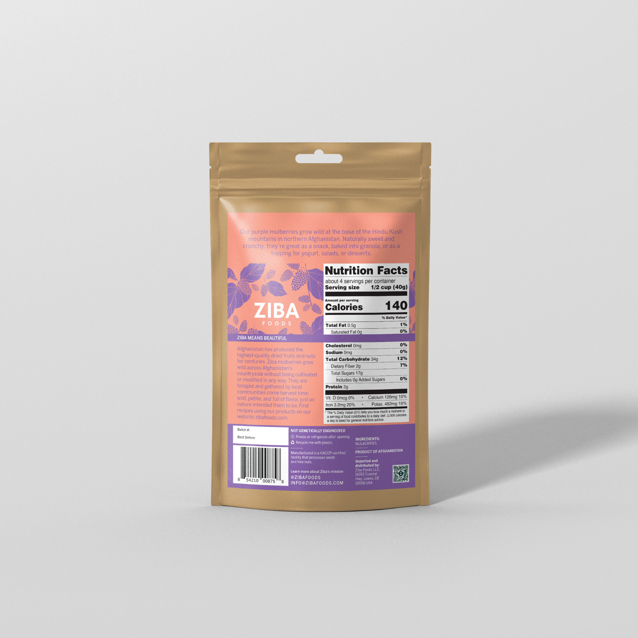 LIMITED EDITION - Dried Purple Mulberries - 5.3oz Bag